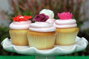 Birthday flower cupcakes