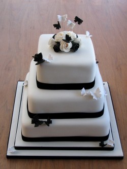 Black ivory anniversary cake