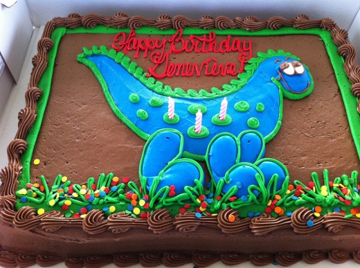 Birthday dinosaur cake