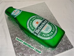 Creative beer bottle cake