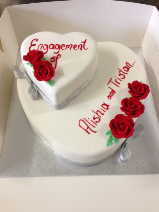 2 tier engagement cake