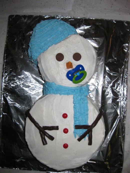 Baby shower snowman cake