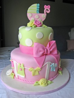 2 tier baby shower cake