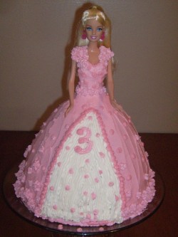 3td birthday barbie cake