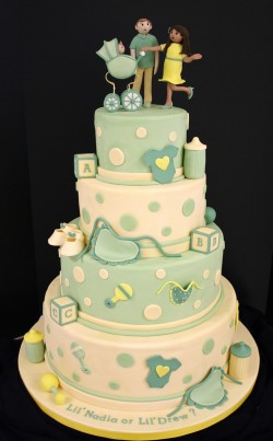 4 tier baby shower cake