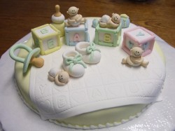 Baby shower cake with babies