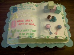 Baby shower cake – book