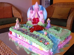 Barbie and castle cake