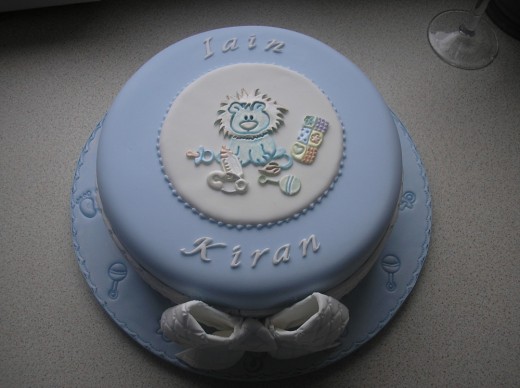 Blue Christening cake with lion