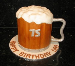 75th birthday beer cake