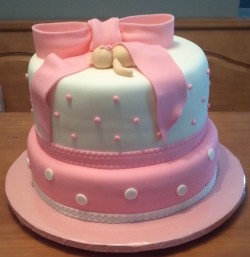 Baby shower cake with dots