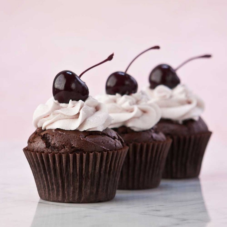 Chocolate cupcake with cherry