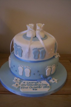 Christening cake with little feets