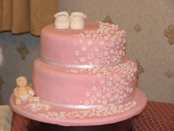 Christening cake with little flowers