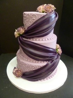 Purple wedding cake