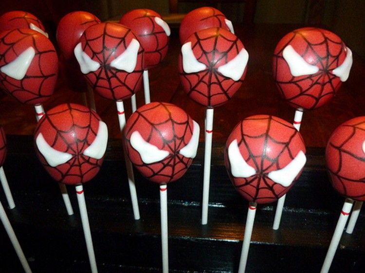 Spider-Man cake pops