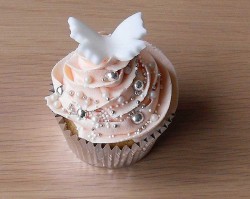 Wedding cupcake with butterfly