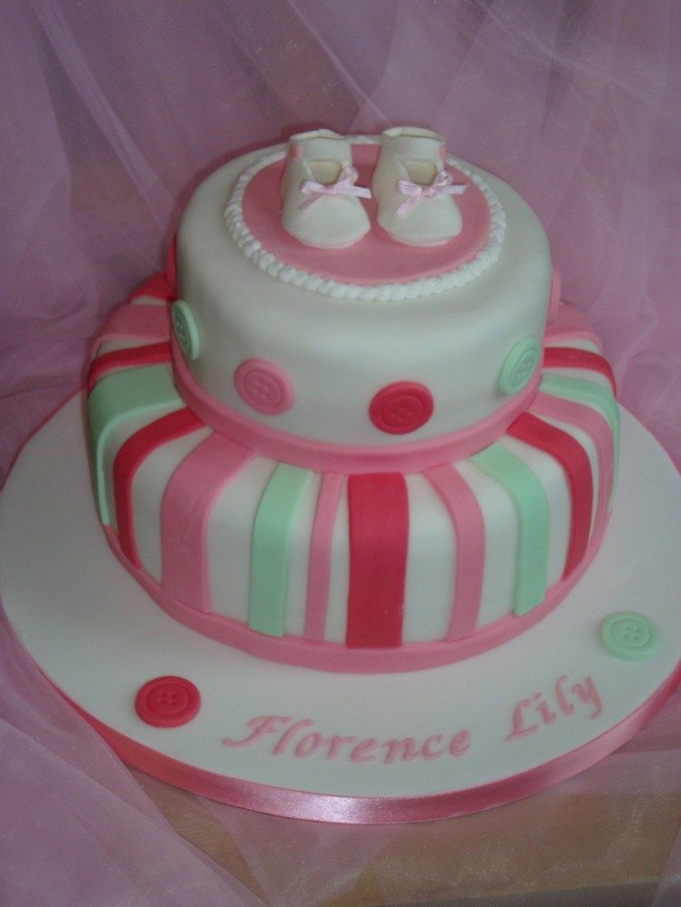 Christening cake with booties