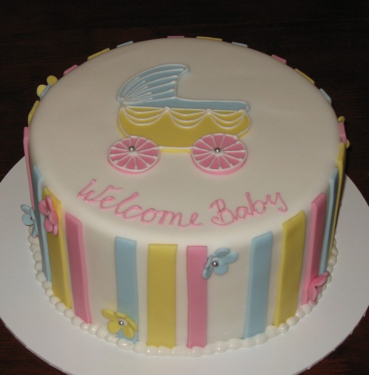 Colored baby shower cake