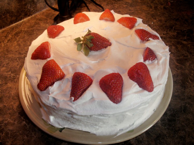 Homemade strawberry cake