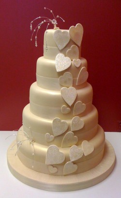 Wedding cake with hearts