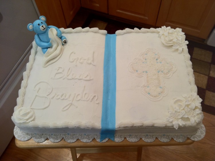 White Christening cake