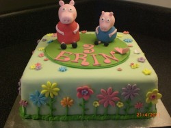 Square Peppa pig cake