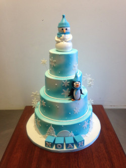 4 tiers winter Birthday cake