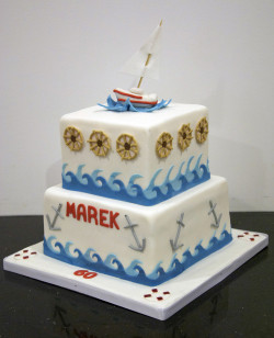 60th Birthday nautical cake