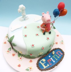 Cake Peppa pig with baloons cake