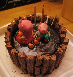 Chocolate Peppa pig cake