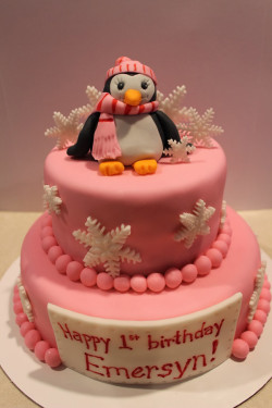 Cute winter birthday cake