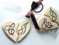 Wedding cookies heart pieces