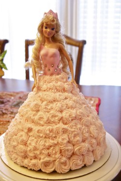 White Barbie cake