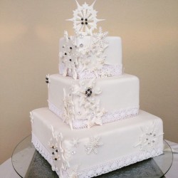 Beatuful snowflakes cake