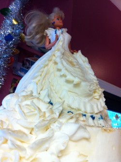 White Barbie cake