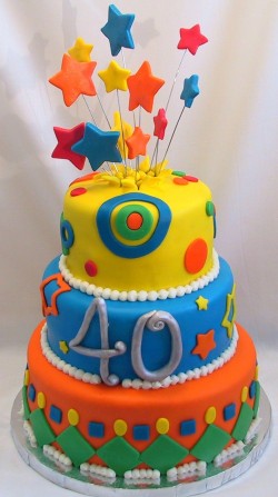 40 Birthday fondant cake