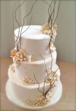 Wedding cake with grapes decoration