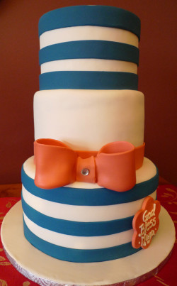 Nautical Cake with Red Ribbon