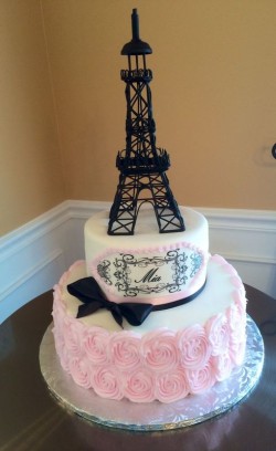 Birthday Cake with Eiffel Tower