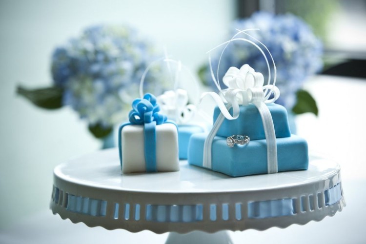 Blue Engagement Cake