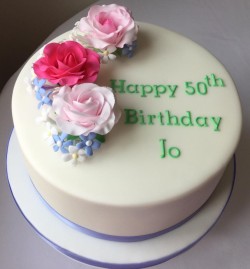 Cake with Wired Flowers