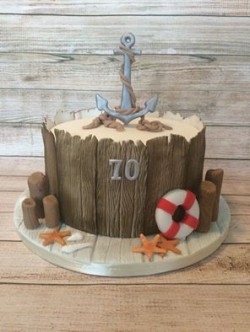 Nautical 70th Birthday Cake